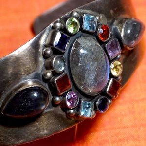 Free People Sterling Silver Precious Gems Bracelet